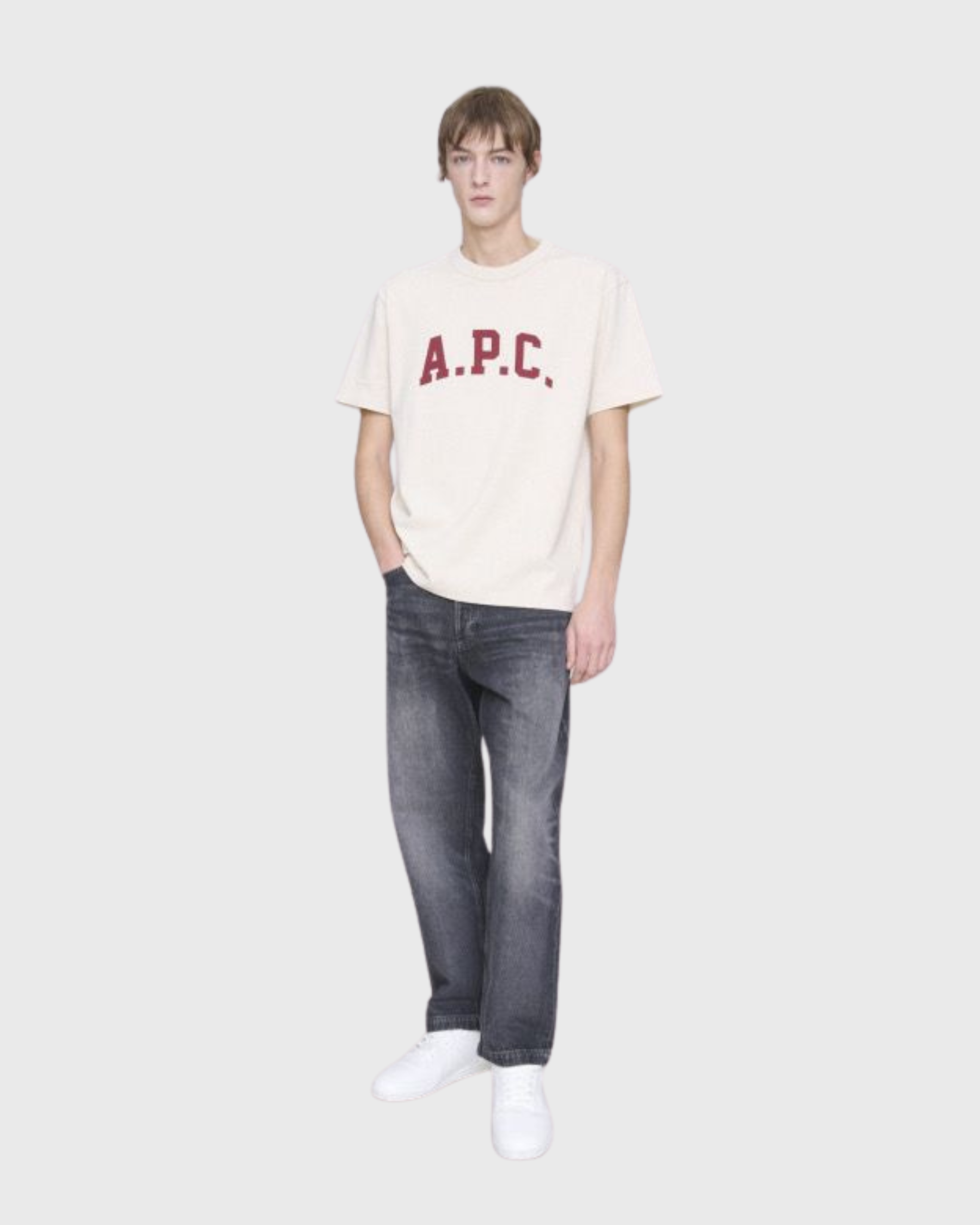 A.P.C. – T-shirt Marcus écru chiné rouge – Image 2